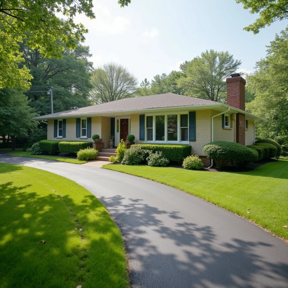 Suburban colonial home in Springfield Delaware County PA with HVAC van in driveway